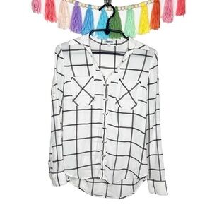 Express White Plaid Double Breasted Portofino Dress Shirt Size Extra Small
